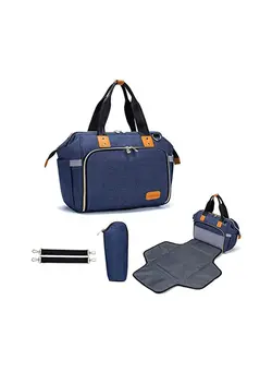 چمدان و ساک مسافرتی کیف مسافرتی Diaper Mummy Bag Tote with Bottle Case and Changing Pad(Black) 