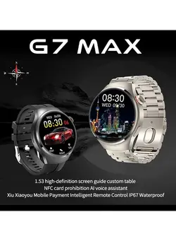 G7 MAX Smart Watch 1.53inch Custom Dial NFC AI Voice Assistant Compass Sport Tracker Men Women Smartwatch 
