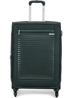 چمدان و ساک مسافرتی چمدان تک Cabin Luggage with Self-rebound Handle and Spinner Wheels, PC Travel Suitcase for Women Men, Carry on Suitcase for Business, Unique Record Shape Design, 20'' (Red) 