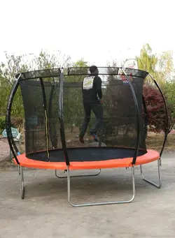 بازی‌های فضای باز و تجهیزات پارک ترامپولین Big Round Popular Indoor Outdoor Trampolines Park 14Ft Large Trampoline With Safety Net 