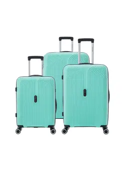 چمدان و ساک مسافرتی ست چمدان Marc 3 Piece Polypropelene Hardside Spinner Luggage Trolley Set 20/24/28 Inch Mint Green 