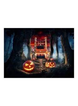نورپردازی و استودیو سایر Halloween Theme Portrait Photography Background with Pumpkin Pattern Multicolour 