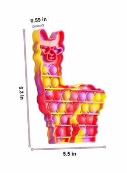 گجت، فیجت و سرگرمی پاپ ایت Fidget Pop Llama Silicone Bubble Sensory Anxiety Reliever decompression Squeeze Toy 6.3 X 5.5 X 0.59inch 