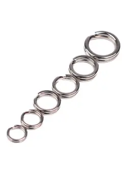 ماهیگیری تجهیزات ماهیگیری 100Pcs Stainless Steel Double Loop Split Ring Open Fishing Connector Tackle 20x10x20cm 