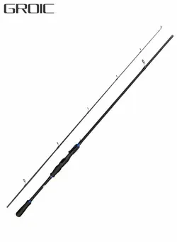 ماهیگیری چوب ماهیگیری Traveller Baitcasting Fishing Rod Lightweight Carbon Spinning Straight Handle Angling Pole Portable 2.4m-Blue 