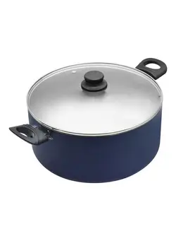 ظروف و لوازم پخت غذا قابلمه Nonstick Induction Cooking Pot With Glass Lid Blue 24cm 