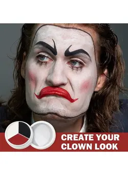 آرایشی صورت سایر Clown Makeup Kit White Black Red Face Body Paint, Halloween Makeup Kit Face Paint for Professional Halloween Joker SFX Makeup Cosplay Vampire Eye Black Football Baseball Sports Makeup 