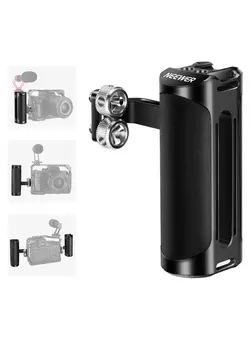 لوازم جانبی فیلم‌برداری و عکاسی اکسسوری حرفه‌ای NEEWER Aluminum Side Handle Grip, Compatible with SmallRig Camera Cage for DSLR & Mirrorless Camera, Vertical/Horizontal Adjustment Handgrip with Cold Shoe, Built in Hex Key and 1/4