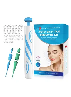 Chicken Eye Wart Remover Skin Tag Remover,Peel Removing And Redundant Pen Painless Remover Pen,Skin Removal Kit Tools with 40 Micro and Regular Bands Easy Device to Remove (2mm-8mm) 