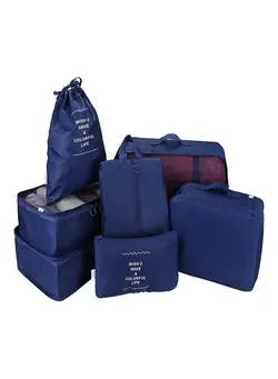 چمدان و ساک مسافرتی ست چمدان 7-Piece Waterproof Luggage Set Blue 