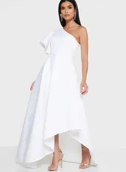 Scuba frilled outlet midi dress