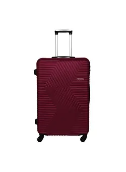 TravelWay Lightweight Checked Suitcase Luggage Trolley - Hardshell Suitcase for 40kg Spinner Luggage for Travel | ABS Material with 4 Spinner Wheels (Burgundy Red, 32 Inches (81 cm)) 