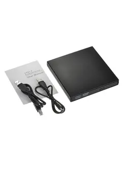 تجهیزات صوتی  قابل حمل سایر Black Slim  External DVD Portable Disk Drive USB 2.0 Player Reader Laptop Mac 