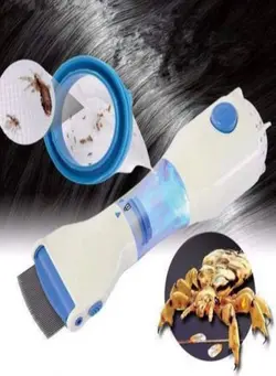 لوازم و مواد فرم‌دهی مو برس و شانه Electric Head Lice Comb Lice Solution Chemical Free Kills Head Lice Capture Lice Removal Machine With Head V Comb 