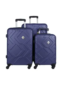چمدان و ساک مسافرتی چمدان تک Trolley Luggage Set of 3 PCS  ABS Hard Side Spinner Wheels Navy 