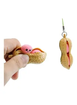 گجت، فیجت و سرگرمی اسپینر Fidget Toy Squeeze Press-A-Peanut Toy Pressure Relief Toy Stress Relief Toys Press-A-Peanut Toy Anti-Anxiety Toy Keychain 