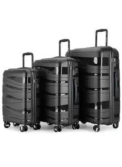 چمدان و ساک مسافرتی ست چمدان Luggage Set Suitcase Unbreakable Spinner Hardshell Lightweight TSA Lock Luggage Sets with PP Material, Luggage Sets Hardside With Spinner Wheels black colour 