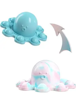 گجت، فیجت و سرگرمی اسپینر Silicone Double-Sided Flip Octopus Stress Relief Fidget Toy 