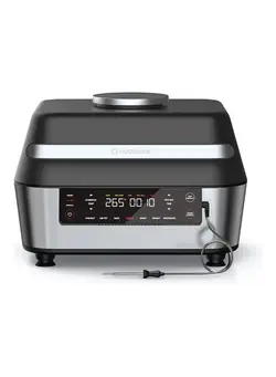 سرخ‌کن سرخ‌کن بدون روغن Smart Indoor Grill & Air Fryer XL by Caliber Brands, with Built-in Thermometer, Grill, Air Fry, Roast, Bake, Dehydrate & Reheat, 2 Year Warranty 8.5 L 1760.0 W AFG960 Black/ Silver 