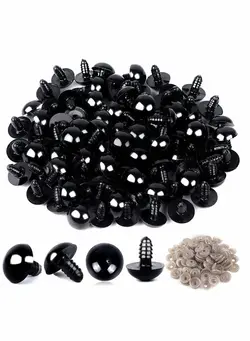 عروسک و لوازم  جانبی اکسسوری عروسک Doll Eyes with Washers, 120 Pcs Plastic Safety Crochet and for Crafts Washer Assorted Sizes Doll, Plush Animal Teddy Bear Puppet Craft Making (0.8 Inch/20 mm) 
