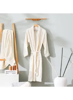 حوله و لوازم حمام سایر Danube Home Essential Shawl Collar Cotton Bathrobe 100% Cotton Soft Breathable Lightweight Waffle Knit Unisex Bath Robe With Tie Closure At Waist For Bathroom Large-White 