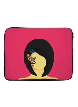 کیف، کوله‌پشتی و چتر کیف و کوله لپ تاپ Girl Hair Printed Sleeve For 13-Inch Laptop Pink/Black/Beige 