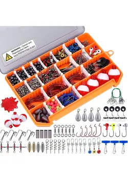 ماهیگیری تجهیزات ماهیگیری Fishing Accessories Kit Fishing Tackle Kit with Tackle Box Including Fishing Weights Sinkers Jig Hooks Beads Swivel Snap Bobbers Float Saltwater Freshwater Fishing Gear 