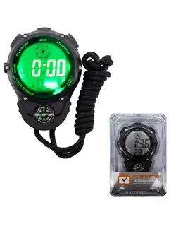 لوازم جانبی ورزشی کرنومتر Sports Stopwatch Timer Lap Split Digital with Clock Calendar Alarm, Handheld Large Screen Back light Display Shockproof for Coaches Swimming Running Training Competition 