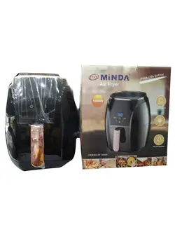 سرخ‌کن سرخ‌کن بدون روغن Minda AF3502A 1500W Double Pot Air Fryer with 80-200 Degree Celsius - Black 