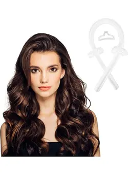 اتو مو فر کننده Sponge Heatless Curl Hair Ribbon Set White 