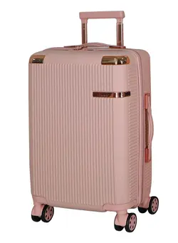 Hard Case Luggage Trolley For Unisex ABS Lightweight 4 Double Wheeled Suitcase With Built In TSA Type Lock A5123 Milk Pink 