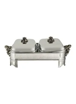 ظروف و لوازم سرو غذا ظروف وارمردار غذا Antique Style Wild Bush Serveware Dish Silver 3Liters 