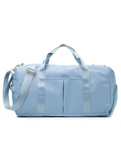 چمدان و ساک مسافرتی ساک مسافرتی Gym Bag with Shoes Compartment, Sports Bag with Waterproof Pocket for Wet Towels, Travel Duffel Bag for Men and Women by MahMir (Light Blue) 
