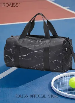 چمدان و ساک مسافرتی ساک مسافرتی New Trend Travel Duffel Bag Marble Pattern Sports Gym Tote Bag Shoulder Crossbody Overnight Bag for Women Men Weekender Labor Delivery Bag 