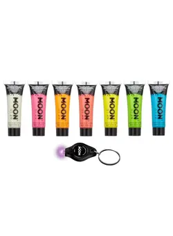 آرایشی صورت سایر Glow In The Dark Face & Body Paint 0.42Oz Set Of 7 Phosphorescent Charge To Glow Blacklight Keyring Included 