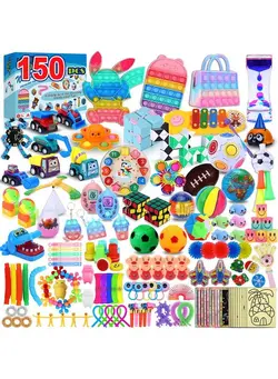 گجت، فیجت و سرگرمی اسپینر (150Pcs) Fidget Toys Pack For Kids Stress Reliefbirthday Party Favorsautism Sensory Toysprize Box Toys For Kids Classroomcarnival Prizestreasure Box Pinata 