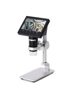 دوربین فیلم‌برداری و عکاسی تلسکوپ و میکروسکوپ 4.3 Inch Display 1000X Digital Microscope Photo Video Taking with 8 Adjustable LED Lights  Lifting Aluminum Alloy Stand for Jewelry Identification Mobilephone Repairs 
