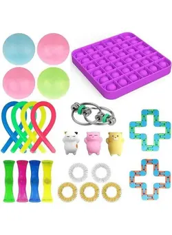 گجت، فیجت و سرگرمی اسپینر 24-Piece Sensory Squeeze Fidget Toys Set 