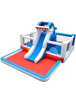 Shark Design Inflatable Water Slide Kids Bouncy Castle 
