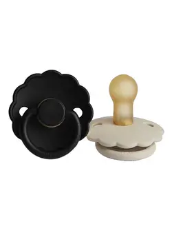 تغذیه و نگهداری کودک پستانک Daisy Latex Baby Pacifier, 0-6 Months, Pack of 2, Size 1 - Cream/Jet black 