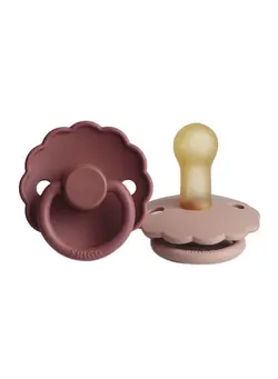 تغذیه و نگهداری کودک پستانک Daisy Latex Baby Pacifier, 6-18 Months, Pack of 2, Size 2 - Blush/Woodchuck 