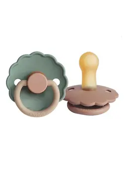 Daisy Latex Baby Pacifier, 6-18 Months, Size 2, Pack of 2 - Rose Gold/Willow 