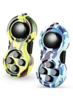 گجت، فیجت و سرگرمی اسپینر 2 Pieces Fidget Pad Toy for Anxiety and Stress Relief 8 Fidget Features Cube with Silent Button ABS Plastic Fidget Controller Pad Cube for Kids and Adults 