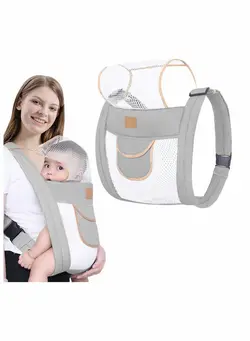 لوازم حمل آغوش Lightweight Breathable Baby Carrier, Double Layer Mesh Sling, for All Seasons Wrap Carrier Newborns from Birth 3-30 Months 