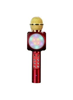 میکروفون سایر Home Karaoke Wireless Bluetooth Colorful LED Speaker Condenser Microphone Mic XDY37716 Red 
