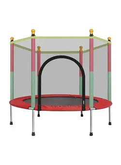 بازی‌های فضای باز و تجهیزات پارک ترامپولین Indoor Trampolines 55 in Trampolines for Kids with Safety Enclosure Net |Indoor Outdoor Rebounders Trampoline 