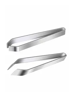 ظروف و تجهیزات آشپزخانه اکسسوری و تجهیزات آماده سازی 2 Pieces Fish Bone Tweezers Set Includes Stainless Steel Tongs Scale Scraper Removers Flat and Slant Pliers for Chef Cooking Utensils, Sea Food, Beauty Tools Silver 