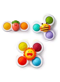 گجت، فیجت و سرگرمی اسپینر Suction Cup Spinnerz Toy Baby Bath Toys Fidget Blocks Simple Bubble High Chair Toys Sensory Toys For Infant 1218 Months Birthday Gifts For Toddler 13 And Kids Stress Relief (Farm) 