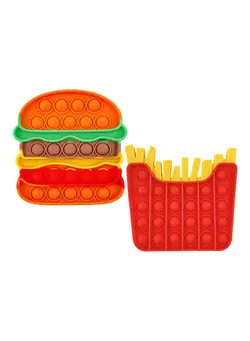 گجت، فیجت و سرگرمی پاپ ایت 2-Piece Pop Push It  Burger And Fries Bubble Fidget Sensory Toy 