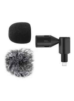 میکروفون سایر Mini Smartphone Microphone Plug-in with 2 Piece Windscreen Black 